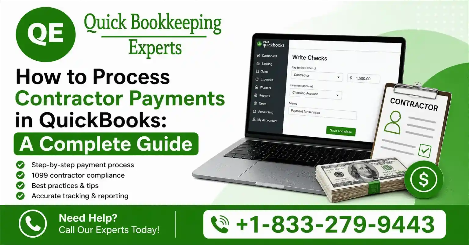 how process contractor payments quickbooks