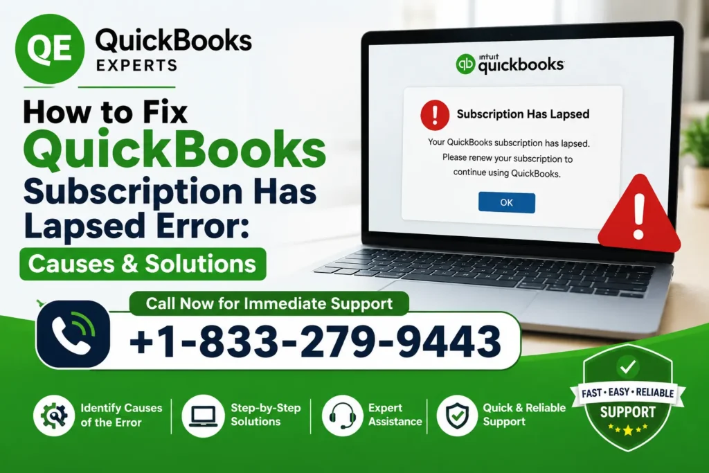 QuickBooks Subscription Has Lapsed Error